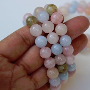 Morganite Beaded Bracelet